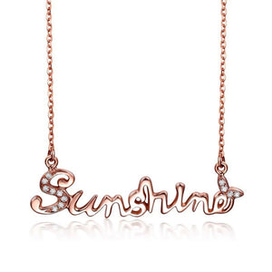 925 Sterling Silver Sunshine Letter Word Women Necklace Chain Jewelry