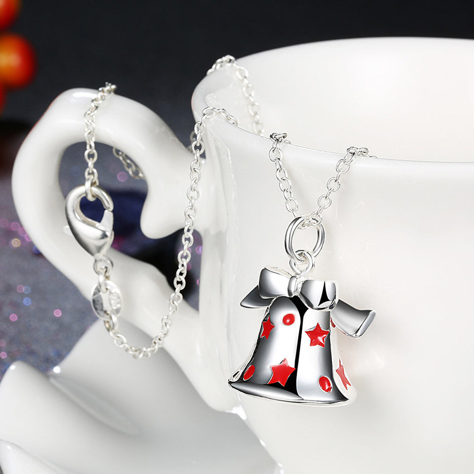 Christmas Bell Enamel Process Gift Party Necklaces