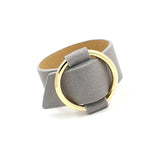 Trendy PU Leather Alloy Circle Bracelet For Women 