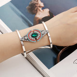 Vintage Crystal Rhinestones Wide Bangle Bracelet for Women