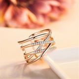 Stackable Twining Clear CZ Ring Dazzling Zirconia Rings