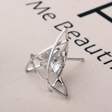 Exquisite Triangle Ear Stud Zircon Crystal Earrings