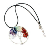 Trendy Multicolor Tree of Life Pendant Necklace Christmas Gift for Women