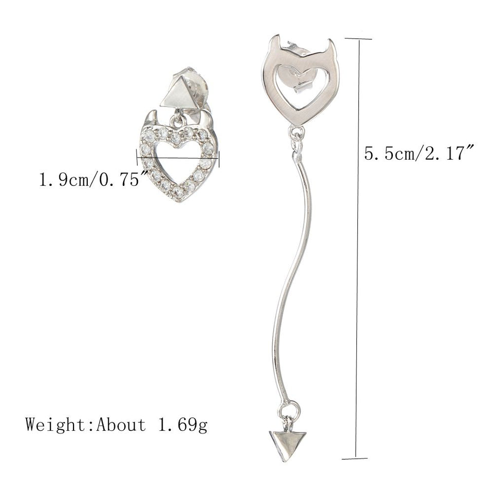 Sweet Asymmetric Ear Drop Earrings