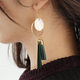 Trendy Tassels Wood Shell Ear Drop Elegant Earrings