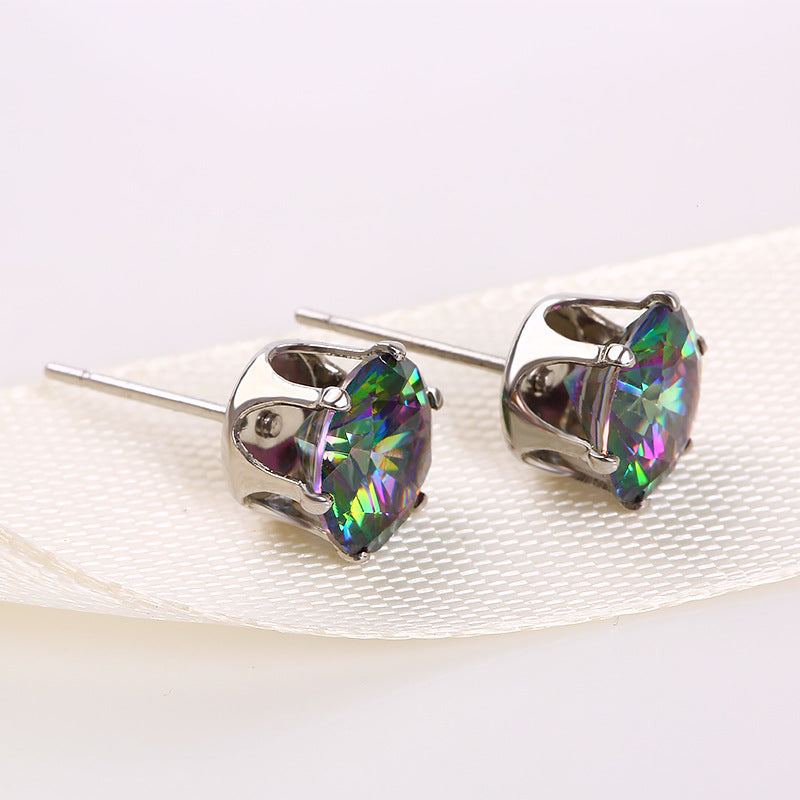 White Gold Plated Dazzling Cubic Zirconia Piercing Earring