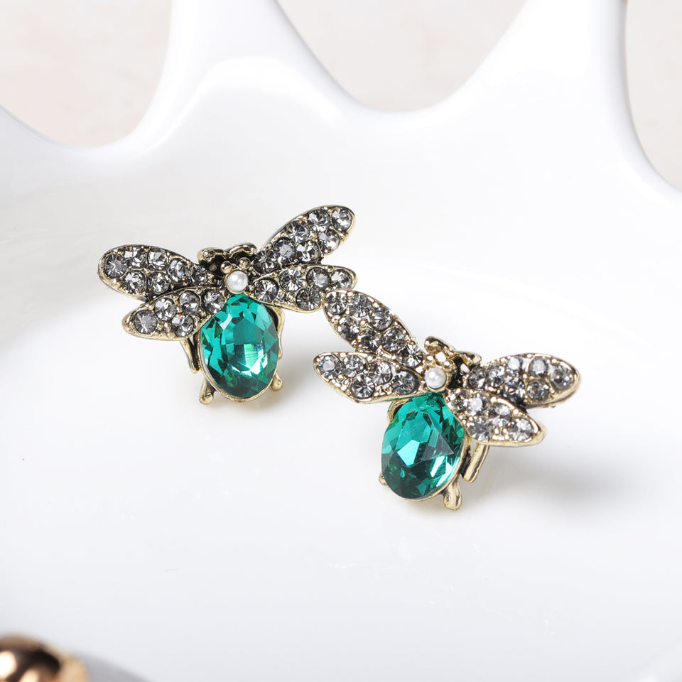 Luxury Oktant Rhinestone Crystal Ear Stud 18K Gold Plated