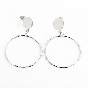 Stylish Big Hollow Circle Metal Simple Drop Earrings