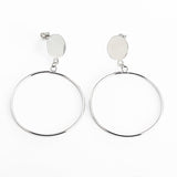 Stylish Big Hollow Circle Metal Simple Drop Earrings