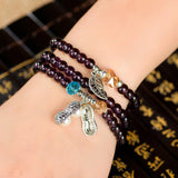 6mm Vintage Crystal Beads Pendant Multilayer Bracelets