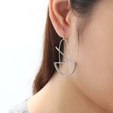 Fashion Platinum Plated Geometric Dangle Earrings Simple Style Piercing Ear Drop for Women Best Gift