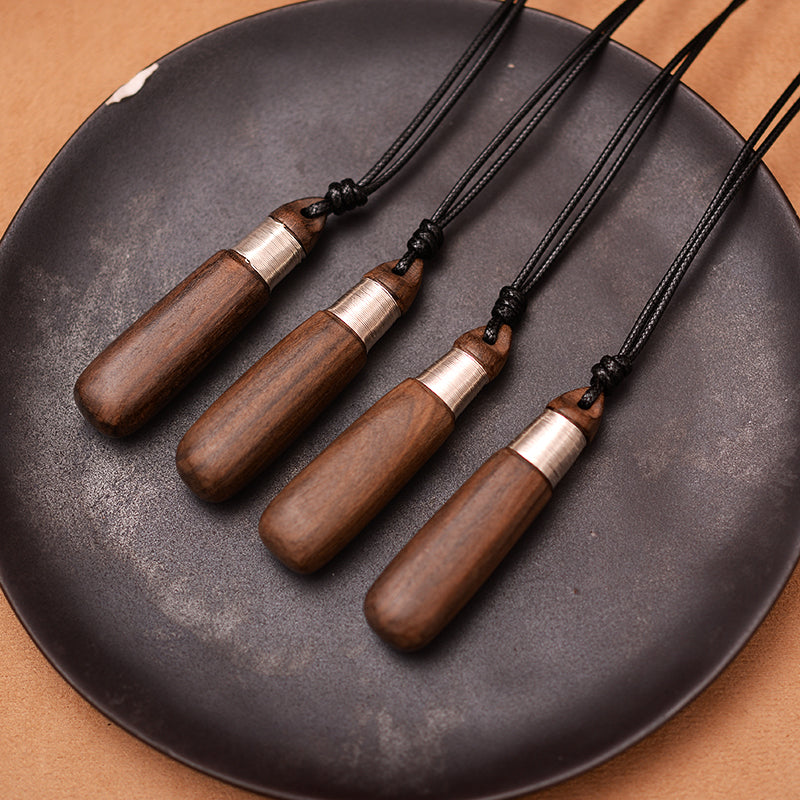 Black Sandalwood Ethnic  Silver Accessories Charm Necklace