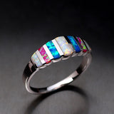 Unisex Trendy Colorful Opal Casual Rings Wedding Jewerly