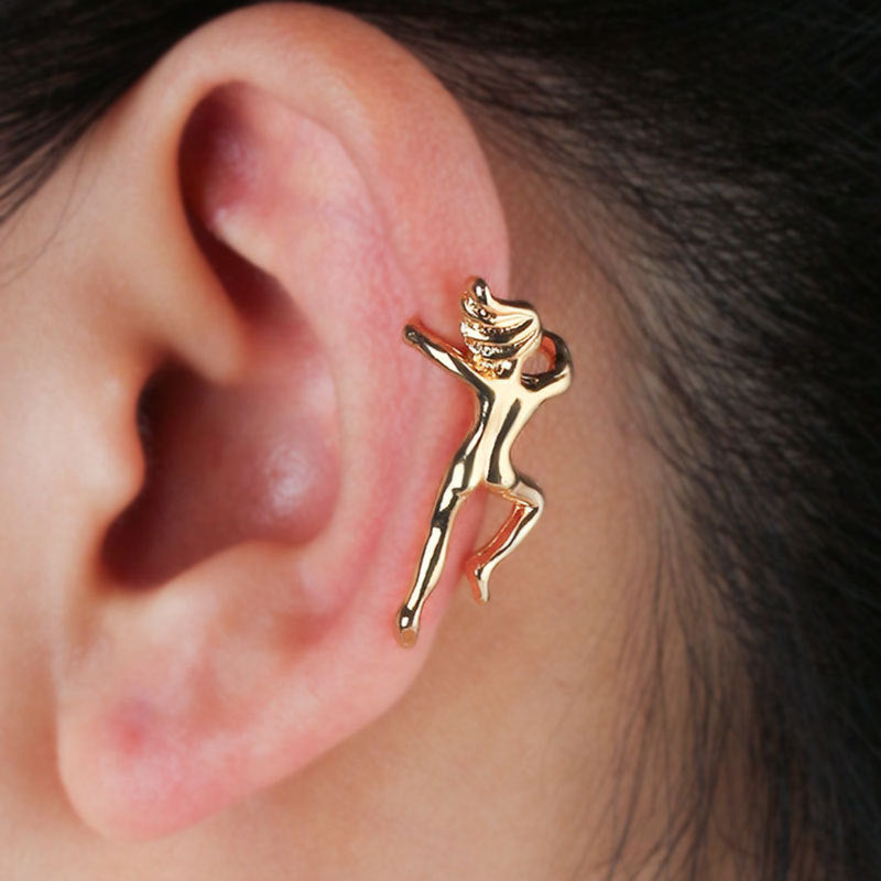 Funny Figure Gymnast Human Shape No Piercing Ear Clip