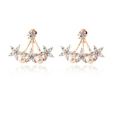 Sweet Flowers Rhinestones Pearls Ear Stud Earring Ear Jacket