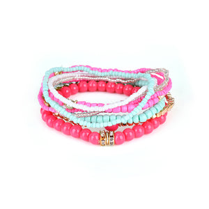 Bohemian Women's Colorful Multilayer Adjustable Beads Bracelets Best Gift for Girl