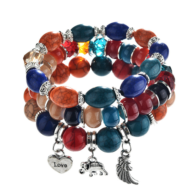 Bohemian Multilayer Tassel Beaded Bracelet Wings Bracelets