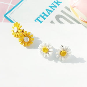 Daisy Flower Stud Earrings Fashion Yellow White Earrings