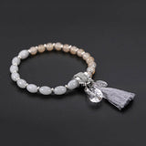 Trendy Women's Beaded Tassel Bracelet Love Charm