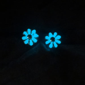 Punk Alloy Daisy Flower Luminous Ear Stud Earrings For Women