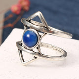 5 Pcs Stylish Bohemian Geometric Alloy Resin Ring Set Jewelry for Women