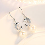 Fashion Ear Drop S925 Silver Dolphin Earring Simple Tasse