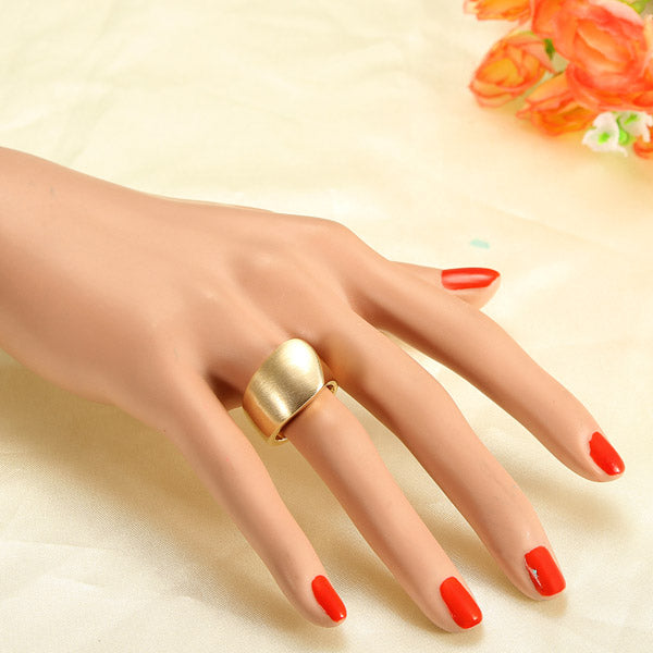 Silver Gold Irregular Polished Alloy Metal Finger Ring For Women