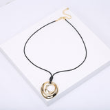 Alloy Necklace Double Circle Personality Simple Fashion Pend