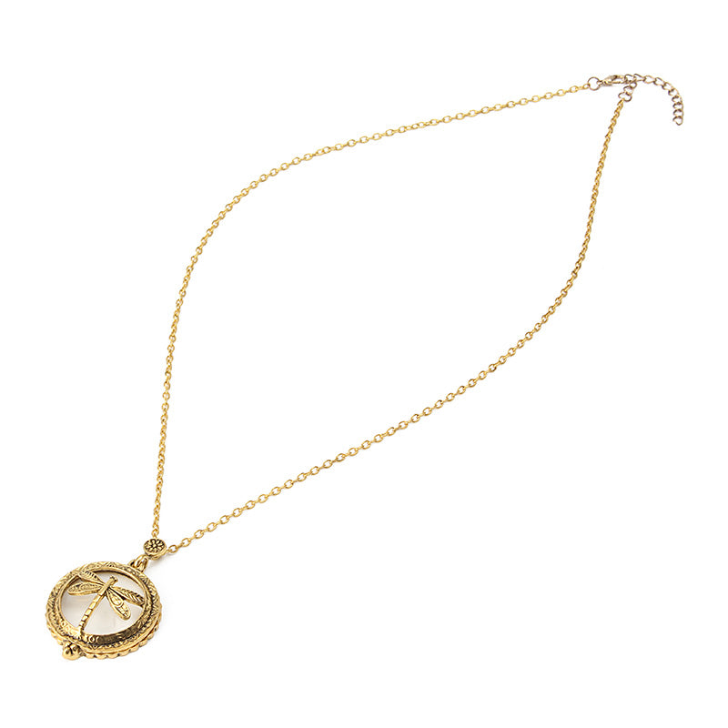 Tree Life Hollow Vintage Retro Magnifier Pendant Glass Necklace Chain