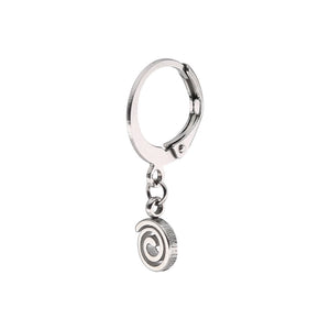 1 Piece Titanium Steel Hoop Earrings Cool 316L Stainless Steel Spiral Circle Pendant Unisex Jewelry