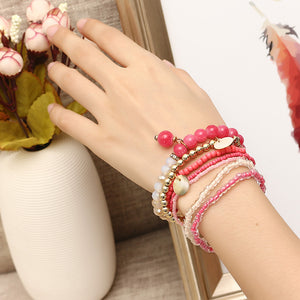 Bohemian Women Bracelet Crystal Beads Multilayer Bracelets Gift for Women