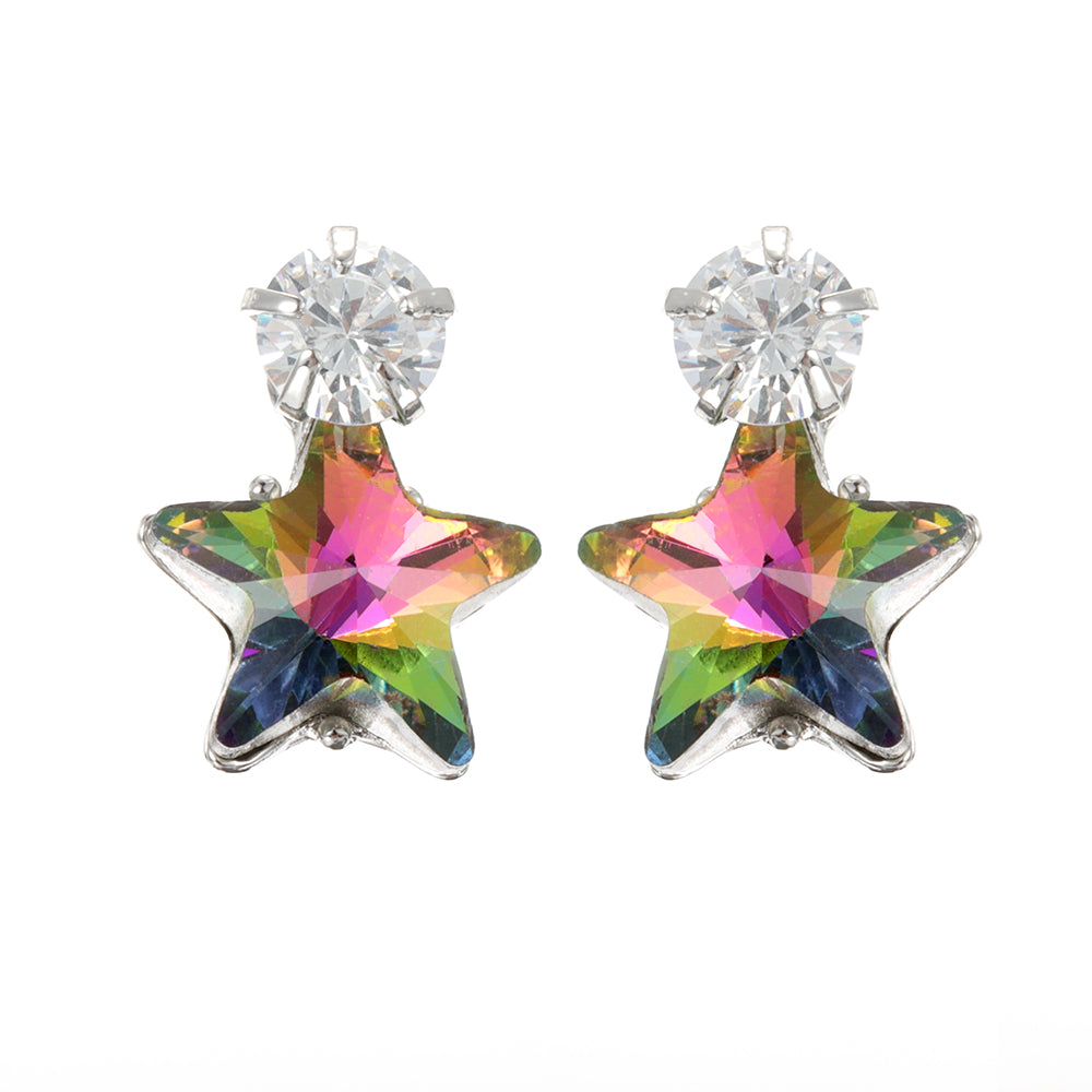 Simple Star Ear Stud Earring Dazzling Cubic Zirconia Star