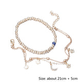 Cute Beads Moon Star Multilayer Barefoot Sandals Anklet