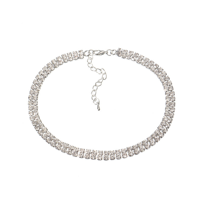 3 Styles Sexy Shiny Rhinestone Necklace Simple Zinc Alloy Choker Clothing Accessories