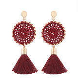 Women's Knitted Long Tassel Women Drop Dangle Earrings