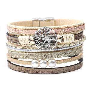 Vintage Life Tree Multilayer Leather Bracelet