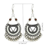 Ethnic Exaggerated Multielement Triangle Fan Shaped Earring