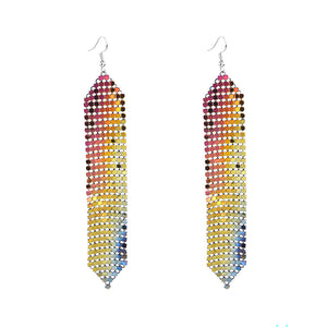 Tassels Long Earrings Sequins Geometric Drop Fashion Jewelry for Women