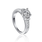 ROXI 18k White Gold Plated Platinum Wedding Hand-crafte Ring