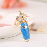 European Sweet Inlay Rhinestone Crown Fingernail Ring