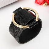 Trendy PU Leather Alloy Circle Bracelet For Women 