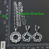 Bridal 925 Silver Jewelry Sets Mystic Rainbow Cubic Zirconia For Women Wedding Accessories Earrings/Necklace/Pendant Set