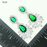 Women Green Cubic Zirconia Charming Crystal Jewelery 925 Sterling Silver Jewelry Sets Earrings/Ring/Necklace/Pendant Free Box