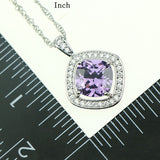 Purple Cubic Zirconia White Rhinestones Jewelery Sterling Silver 925 Jewelry Sets Earrings/Pendant/Necklace/Ring For Women Party