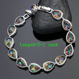 925 Sterling Silver Jewelry Sets Rainbow Cubic Zirconia White Crystal Earrings/Pendant/Necklace/Ring/Bracelet For Women