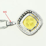 Golden Yellow Crystal CZ Jewelery 925 Sterling Silver Earrings/Rings/Pendant/Necklace Jewelry Sets For Women Wedding Party