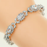 Bridal White Zircon 925 Sterling Silver Jewelery Top Quality Bracelets For Women Length 18.5cm Jewelry Free Gift Box