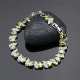  925 Sterling Silver Jewelery Olive Green Cubic Zirconia  Jewelry Sets For Women Earrings/Pendant/Necklace/Ring/Bracelet