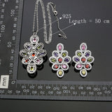 2017 New Multicolor Cubic Zirconia Jewelery 925 Sterling Silver Jewelry Sets For Women Necklace/Earrings/Pendant/Bracelet 