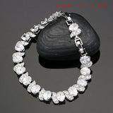 925 Silver Jewelry Sets Natural White Zircon Jewelry For Women Party Engagement Natural Water Drop Crystal Necklace Set